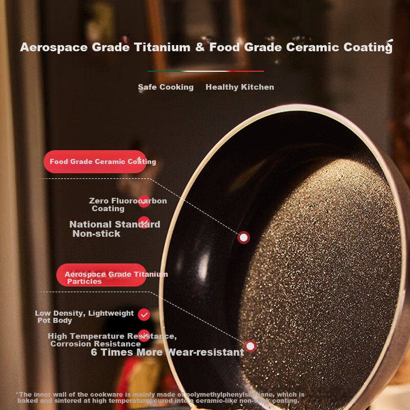 BALLARINI Non-Stick Pan with Titanium Ceramic Coating, Flat Bottom Pan for Induction Cooker, 24CM Laidro Series
