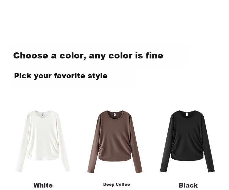 Semir Women's Long-Sleeve T-Shirt, Slim-Fit, Heat-Generating, Fleece-Lined, Solid Color, Thin Top, 109725101010 16