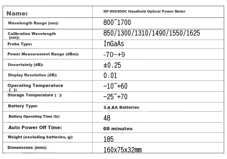 Jingmingshu NF-919 Multifunctional Fiber Optic Tester, Optical Power Meter, Light Source, Red Light Can Measure Communication Network, Telecom Network, Cable TV Fiber Optic Line Engineering Construction Inspection And Maintenance 4