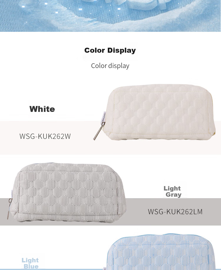 KOKUYO Student Office Storage Bag Campus Cool Pillow Pouch Pencil Case, Light Blue, 1 Piece, WSG-KUK262LB 2