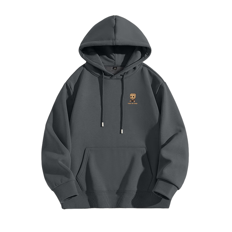 JEANSWEST LIFE Men's Autumn Winter Fleece-Lined Hooded Sweatshirt Loose Thick Warm Hoodie Men's Jacket