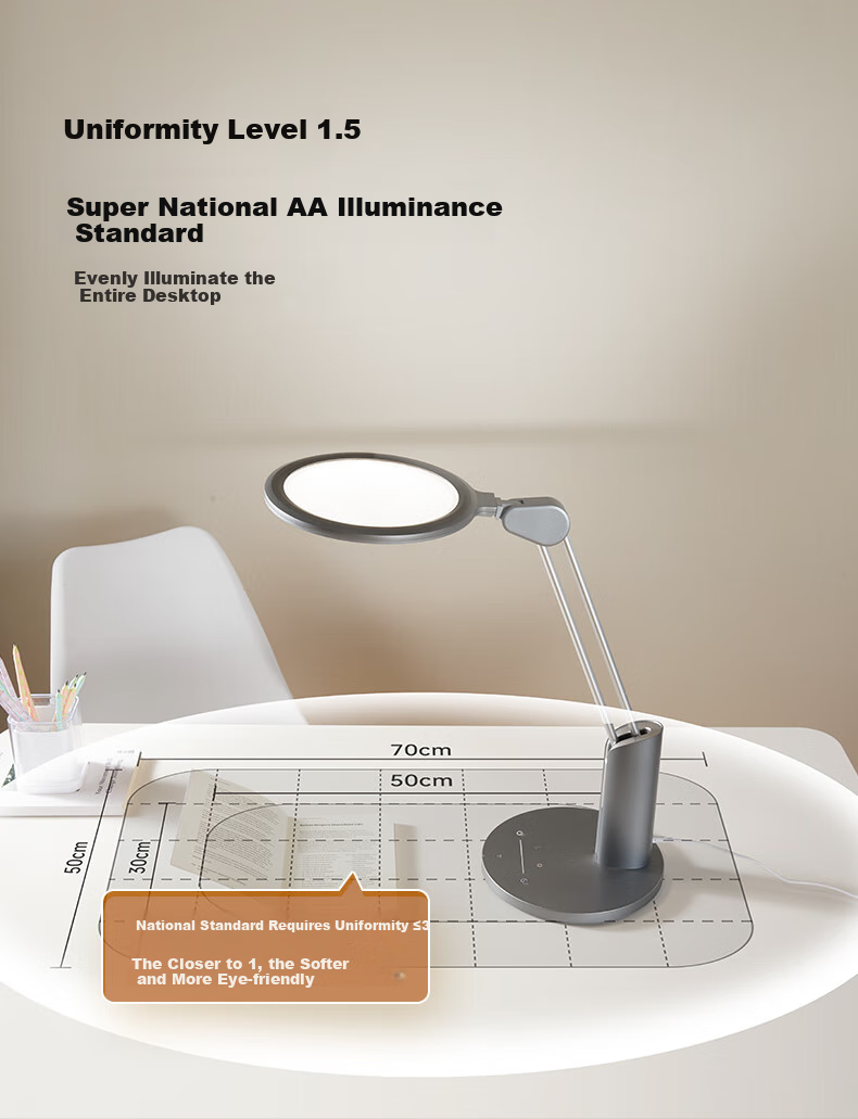 Dalun Eye Protection Desk Lamp, National AA-Grade Full Spectrum Eye Care Light, for Students' Study And Reading, T3PRO+ 6
