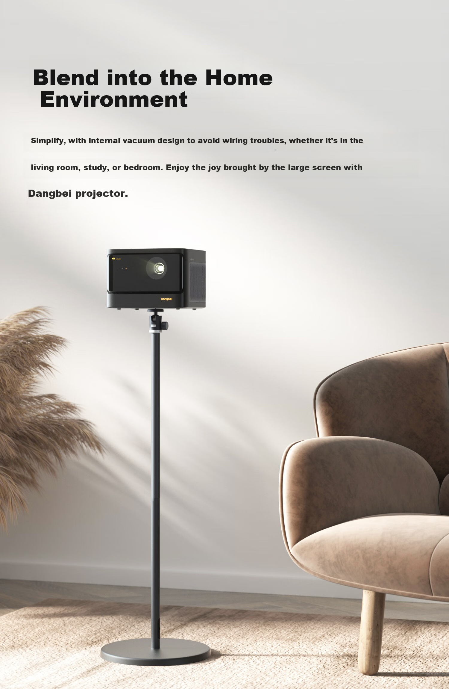 Dangbei Luxury Edition, Floor-Standing Projector Stand with 360° Omnidirectional Cloud Platform, Cast Iron Base + Aluminum Alloy Frame, Compatible with F Series/X7 Series/D Series/SM Series 2