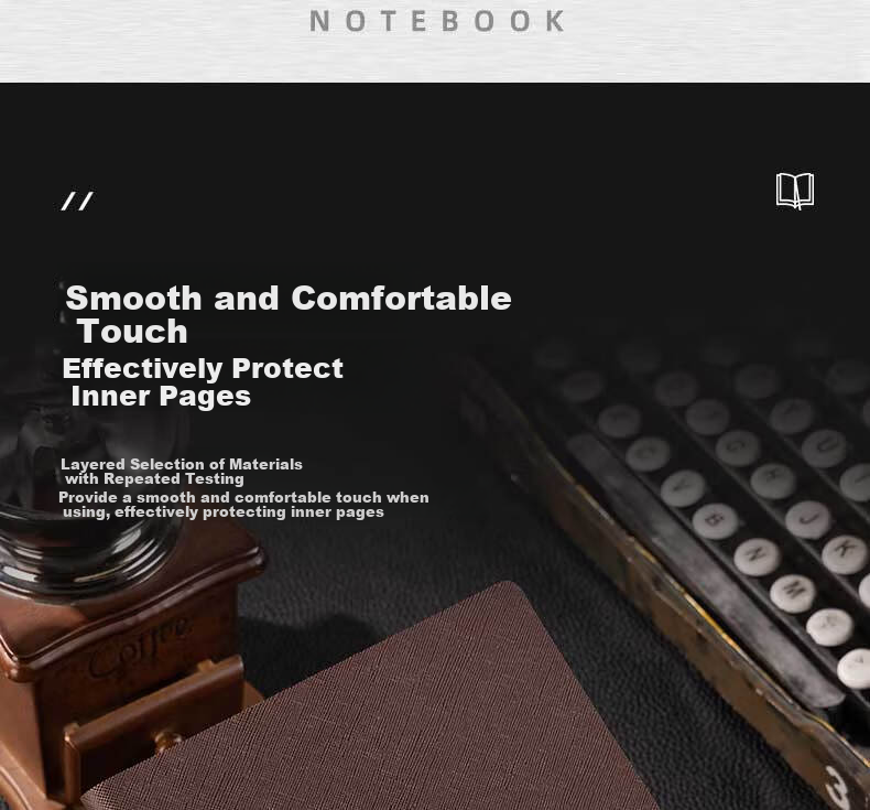 Deli 48K Business Notebook Leather Cover Journal Diary Meeting Record Book, 80 Sheets BP124 Black 2