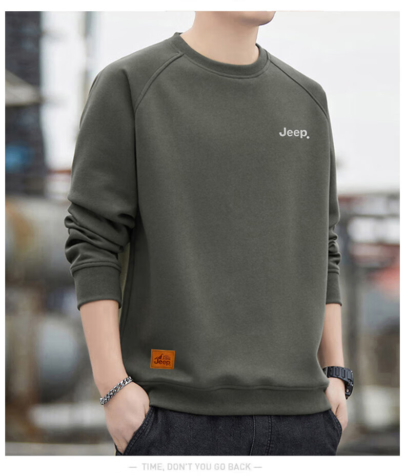 JEEP Men's Winter Fleece-Lined Thickened Long Sleeve T-Shirt Warm Crew Neck Base Shirt Black M 7