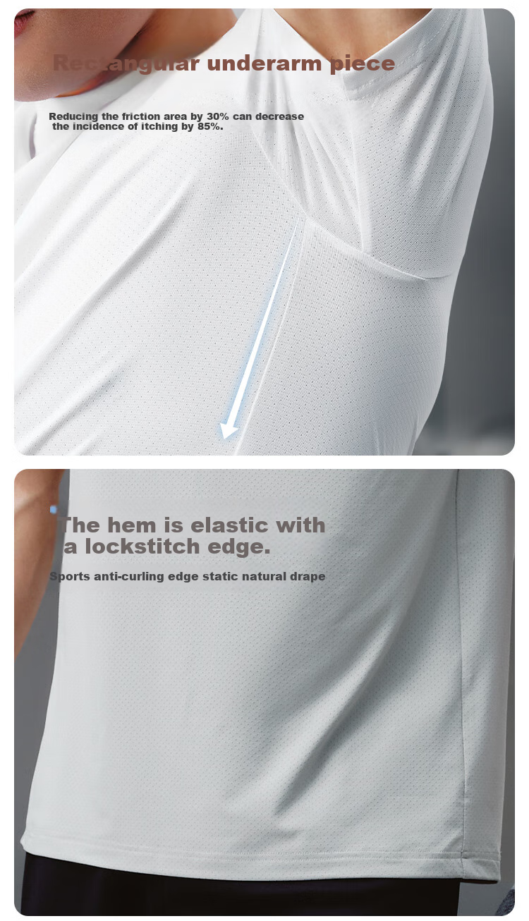 JD Original [Ultra-Fast Drying] Men's Sports Short-Sleeve T-Shirt for Running, Fitness, Outdoor Summer Wear, White, 2XL 12