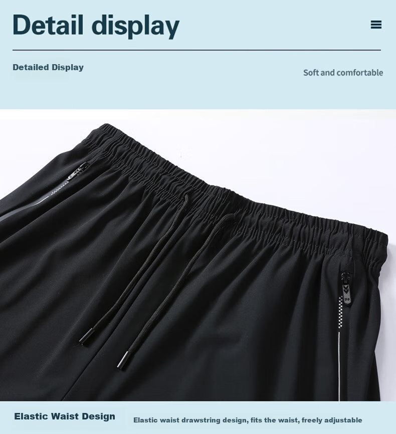 ROMON Men's Shorts, Summer Quick-Dry Ice Silk Elastic Cool Casual Five-Point Shorts, Men's Clothing LM2023 Gray L 8