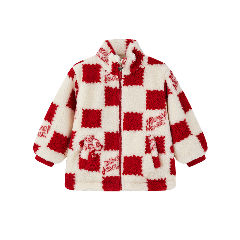 Disney Korean Style Children's Lamb Fleece Jacket 2025 Autumn Winter New Girls Boys Thickened Cotton-Padded Coat for Older Kids