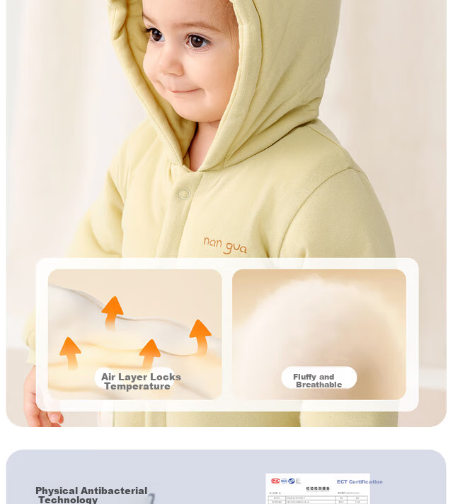 TONGTAI Baby Winter Cotton Padded Hooded Romper Pink 90cm 10
