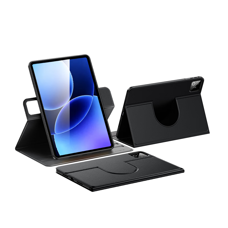 Shanmo Xiaomi Pad 8/8 Pro 11.2-inch Full Coverage 360° Rotatable Protective Case Shockproof Silicone Black