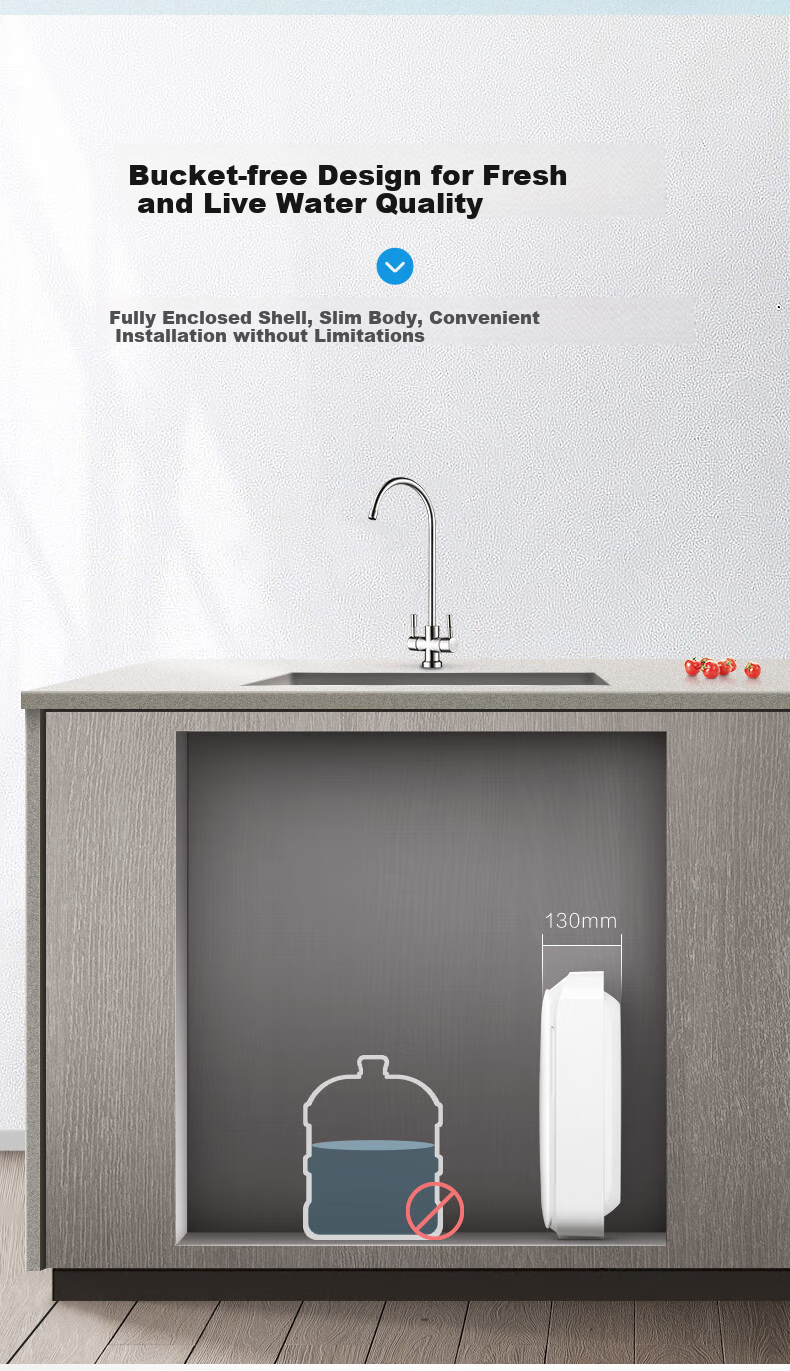 Qinyuan Little White Whale Under-Sink Household Kitchen Water Purifier Instant Filtration Ultrafiltration No Wastewater No Electricity No Tank Mineral Retention Water Filter UU-N3010 4