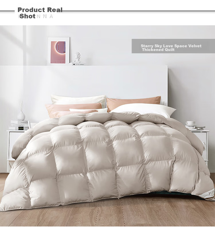 FUANNA down Comforter, 50% White Goose Down, Winter Double Thick Duvet Insert, 1400g Filling, 203×229cm Starry Sky 14