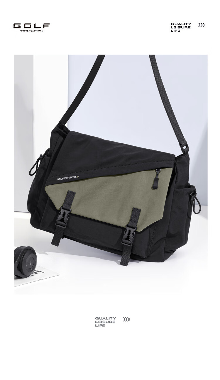 GOLF Lightweight Waterproof Crossbody Shoulder Bag for Men and Women, Outdoor Cycling Sports Bag, Phone and iPad Holder, Student Bag 9