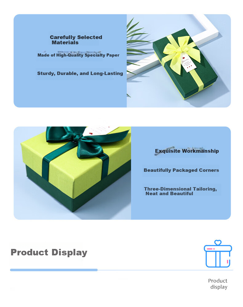Ouliwen Gift Box, Large Size, Elegant Feel, Birthday Gift, Holiday Student Stationery Storage Gift Box, Empty Box Storage Cardboard Box, 31cm*23.5cm*6cm, Blue 5