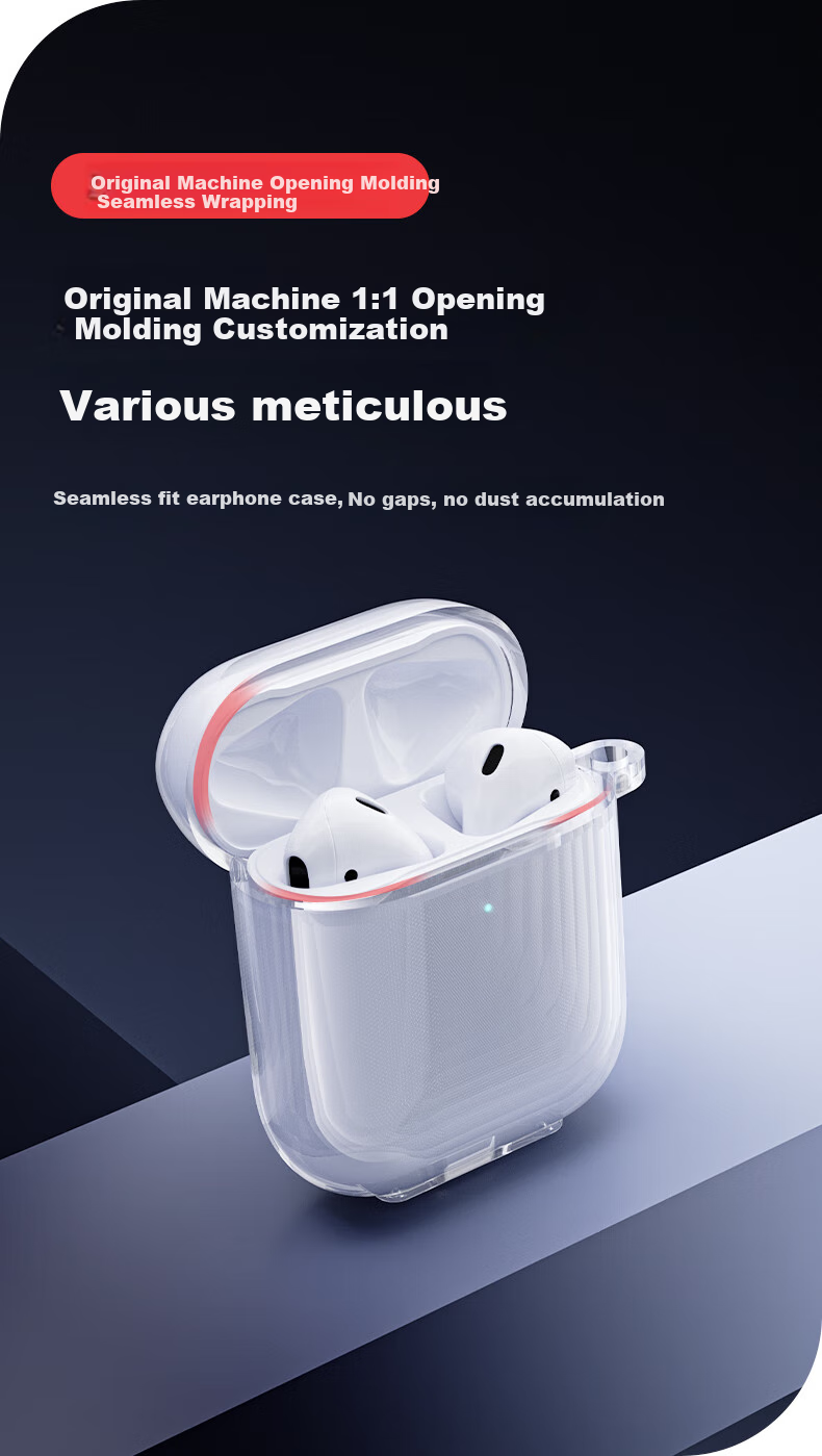 Shangsu Compatible with Apple AirPods 1 Earphone Protective Case, AirPods 2 Earphone Shell, Simple And Elegant Full Coverage Shockproof Non-Slip Soft Case, Creative Transparent Style for Men And Wome 2