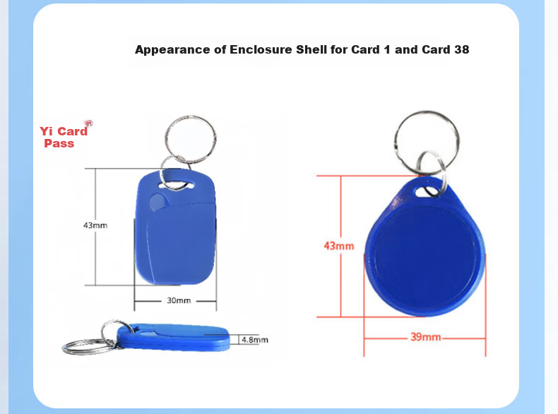 Yikatong IC Access Control Attendance Card, One-Card IC RFID Card Access Key Fob Card, Membership Card, Residential Property Door Card, IC [Blue No. 3] 100 Pieces/pack 2