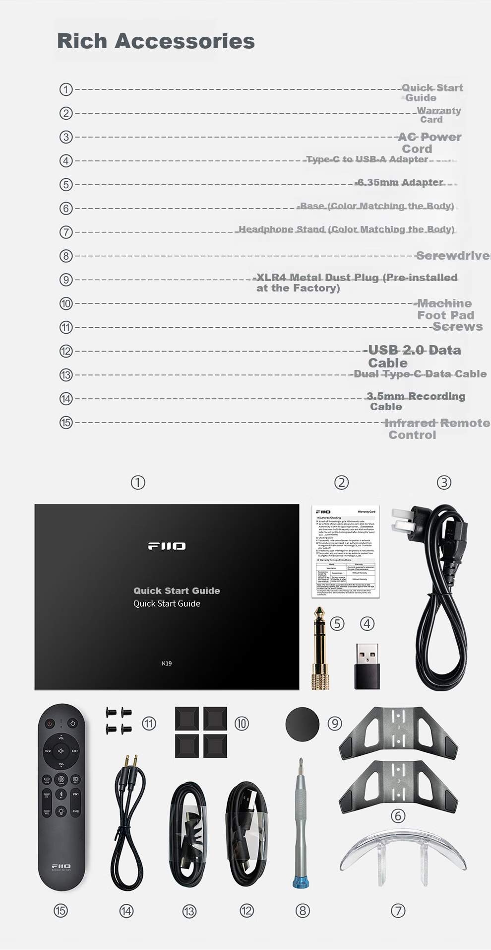 FiiO K19 Flagship Desktop Decoding Headphone Amplifier, DSD Decoding All-In Headphone Amplifier, HiFi Decoder, Silver Decoder 15