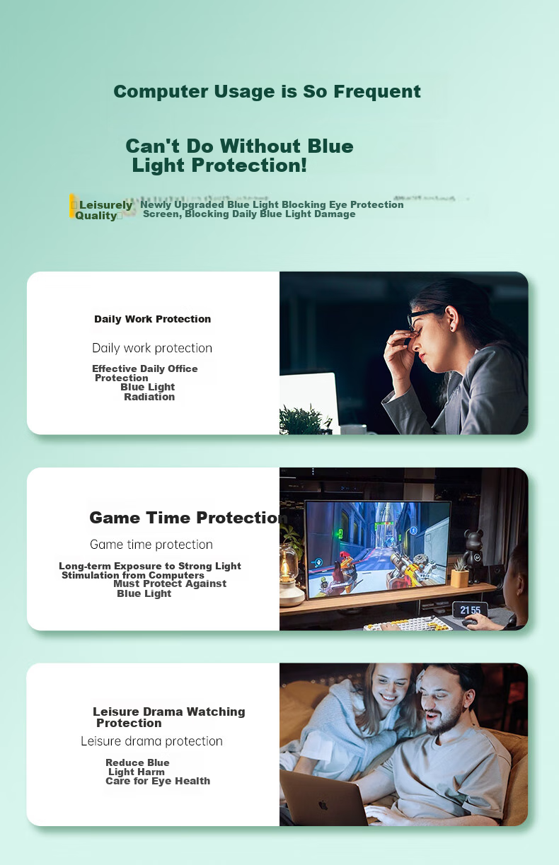 Youpin Monitor Computer Anti-Blue Light Protective Screen, Desktop Screen Protector Film, Anti-Radiation Eye Protection Blue Light Film, Protective Cover, Acrylic Hanging Type, 21.5 Inches, 16:9 Green Film 1