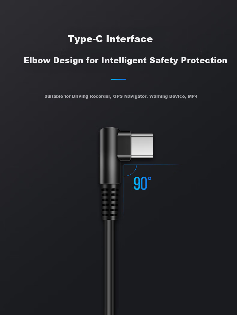 LNDU Lingdu Dash Cam, Intelligent Pressure Reduction Cable, 24-Hour Parking Monitoring, Type-C Interface, 2.5A 4
