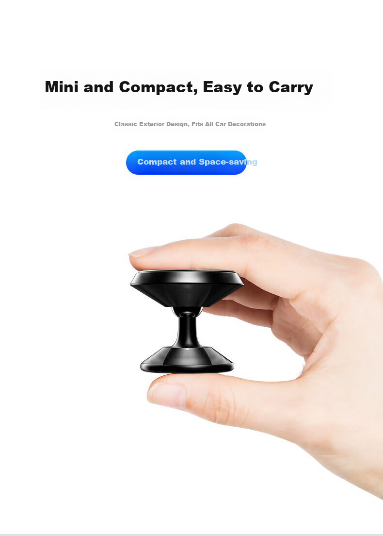 Dijialun Magnetic Car Phone Holder, Suction Cup Mount for Navigation, Center Console Magnetic Stand, Glossy Black 12
