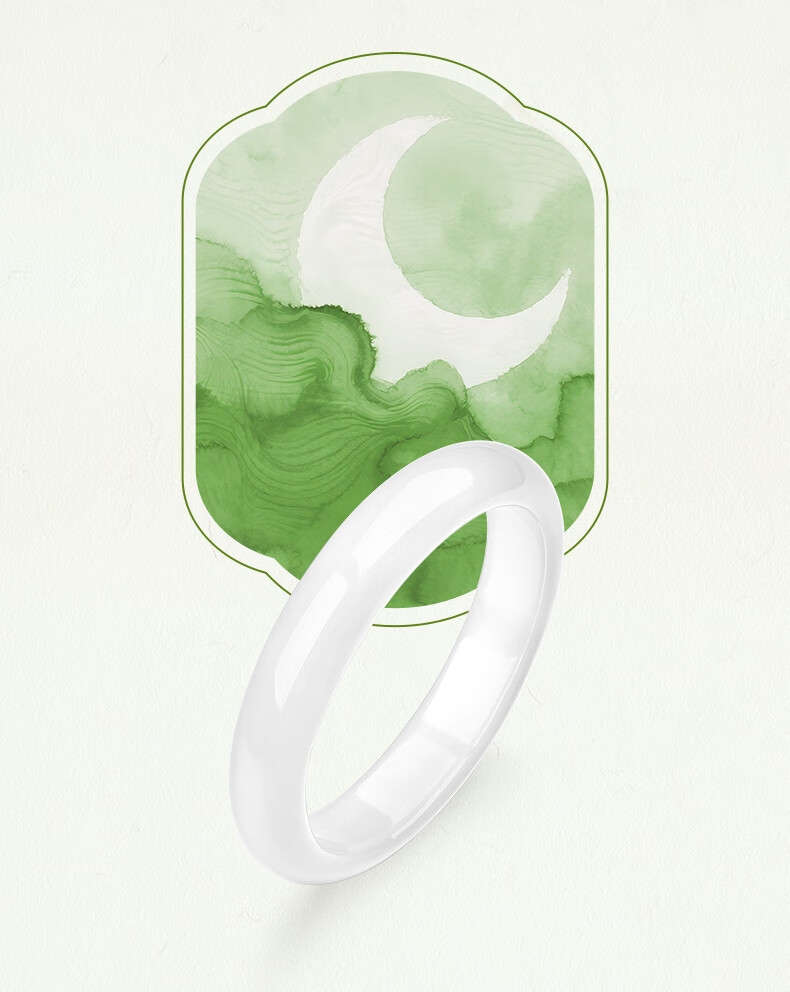 CHOW TAI SENG White Moonlight Chalcedony Bracelet Natural Translucent New Chinese Style Jade Bangle Birthday Gift for Girlfriend and Mom 4