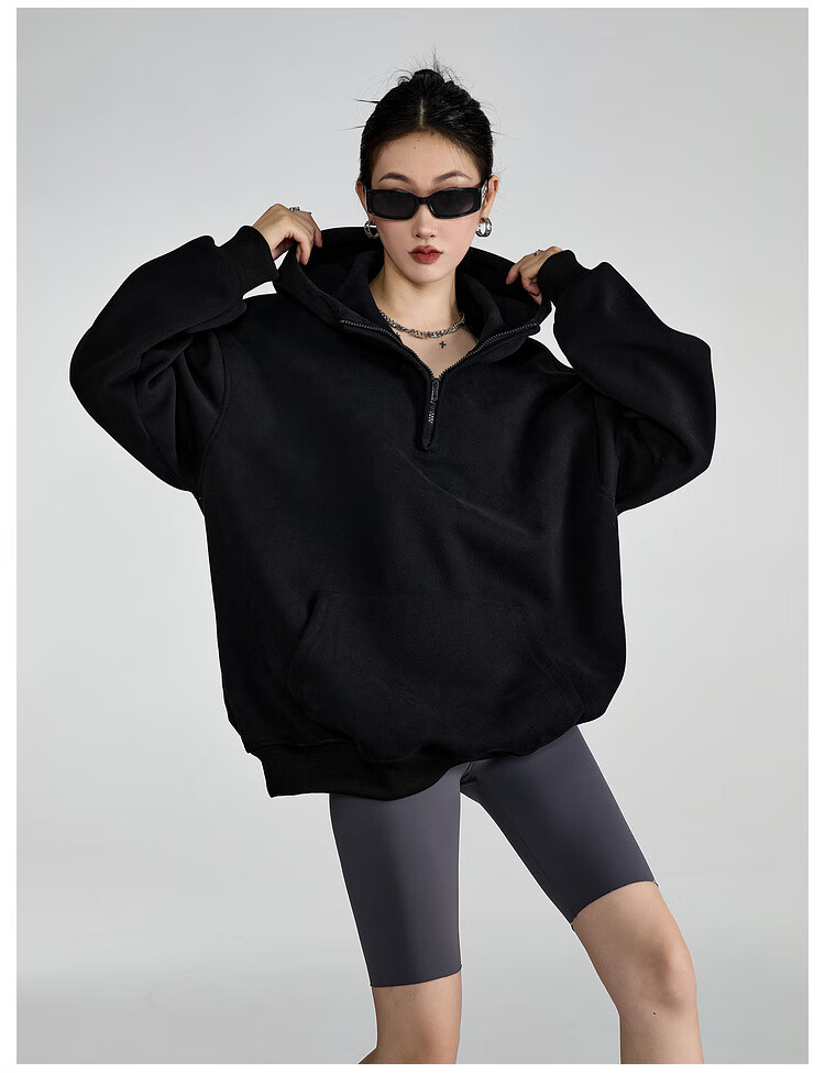ICH MODE American Vintage Oversized Hoodie Women Spring Loose Jacket New Oversize White Flower Gray XL 16