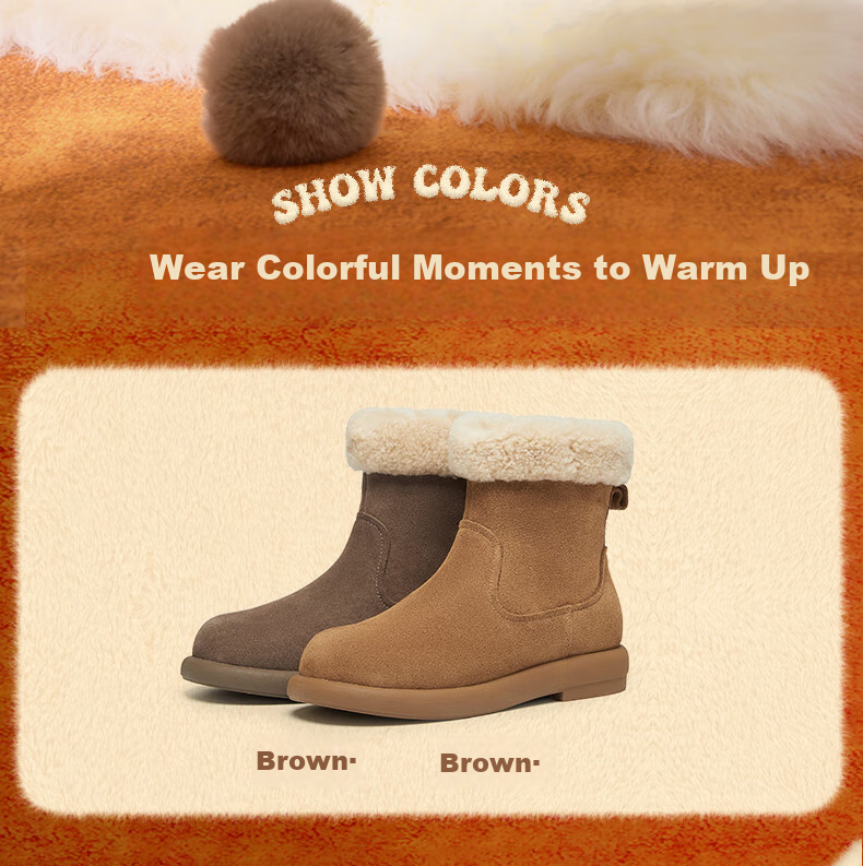 TEENMIX Snow Boots, Warm Women's Boots, Brown, Size 35 5