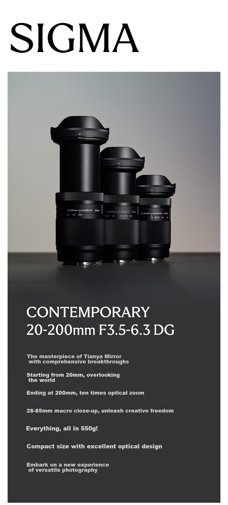 SIGMA 20-200mm F3.5-6.3 DG | Contemporary Full-Frame Mirrorless All-In Lens for Travel And Landscape Photography (Sony E-Mount) 1