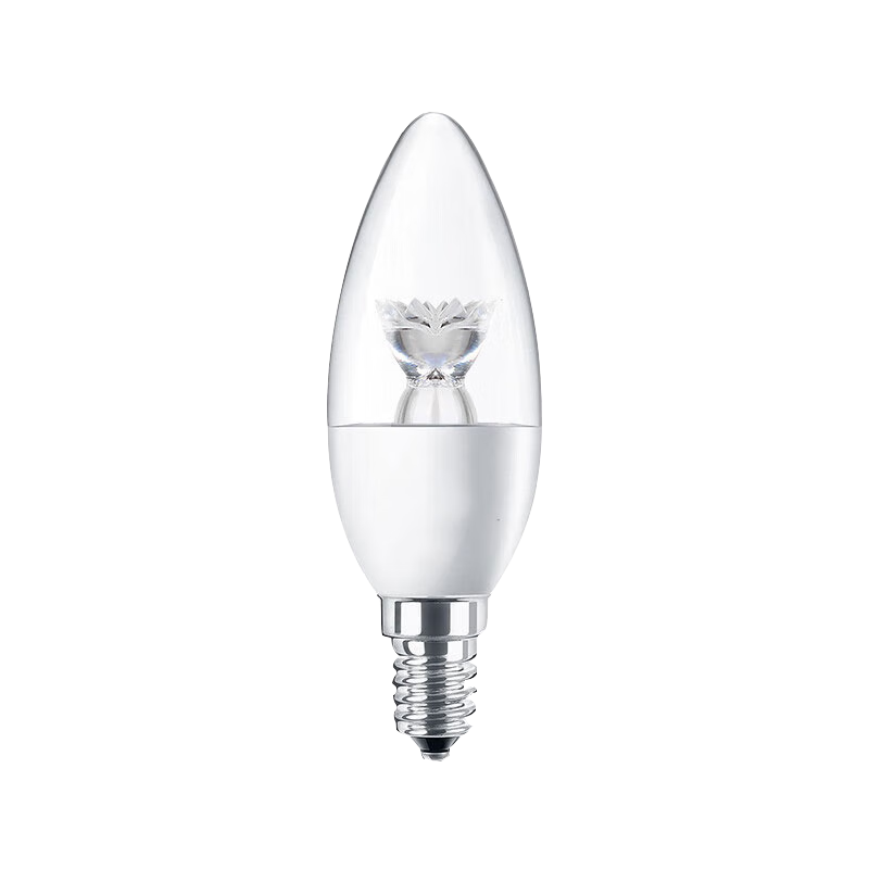 Gongtai LED Energy-saving Bulb E14 Small Screw Candle Light 5.5W White Light 6500K Transparent Lotus Tip GT-SDJP14T-055