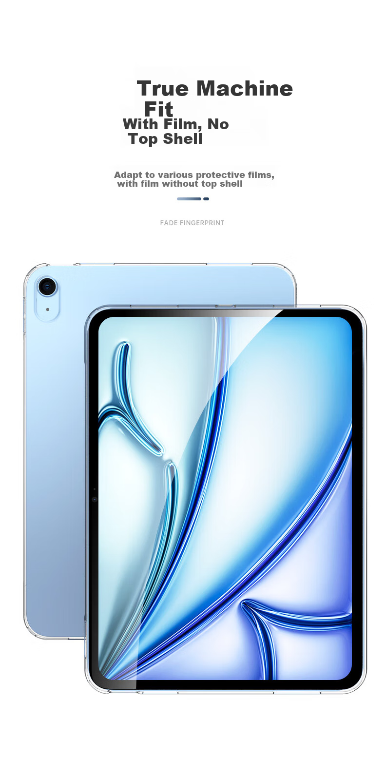 BIAZE Compatible with 2026 M4 Chip Apple IPad Air 11-Inch Case, Protective Cover for Apple Tablet Air 8/7/6, 11-Inch TPU Transparent Slim Soft Case 2