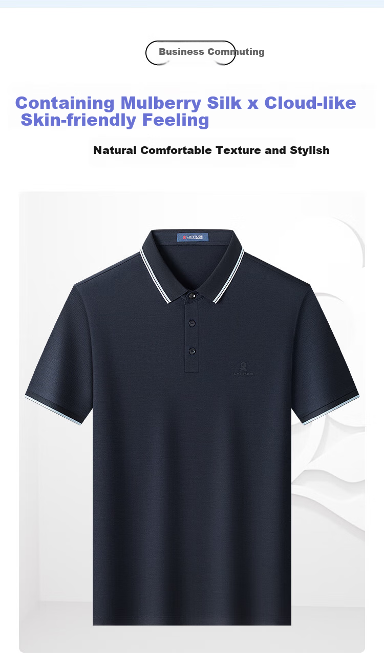 MONTAGUT Summer Men's Polo Shirt Short Sleeve 5A Antibacterial Cloud-Sense Breathable Middle-Aged Business Casual T-Shirt Taro Purple M/48 2