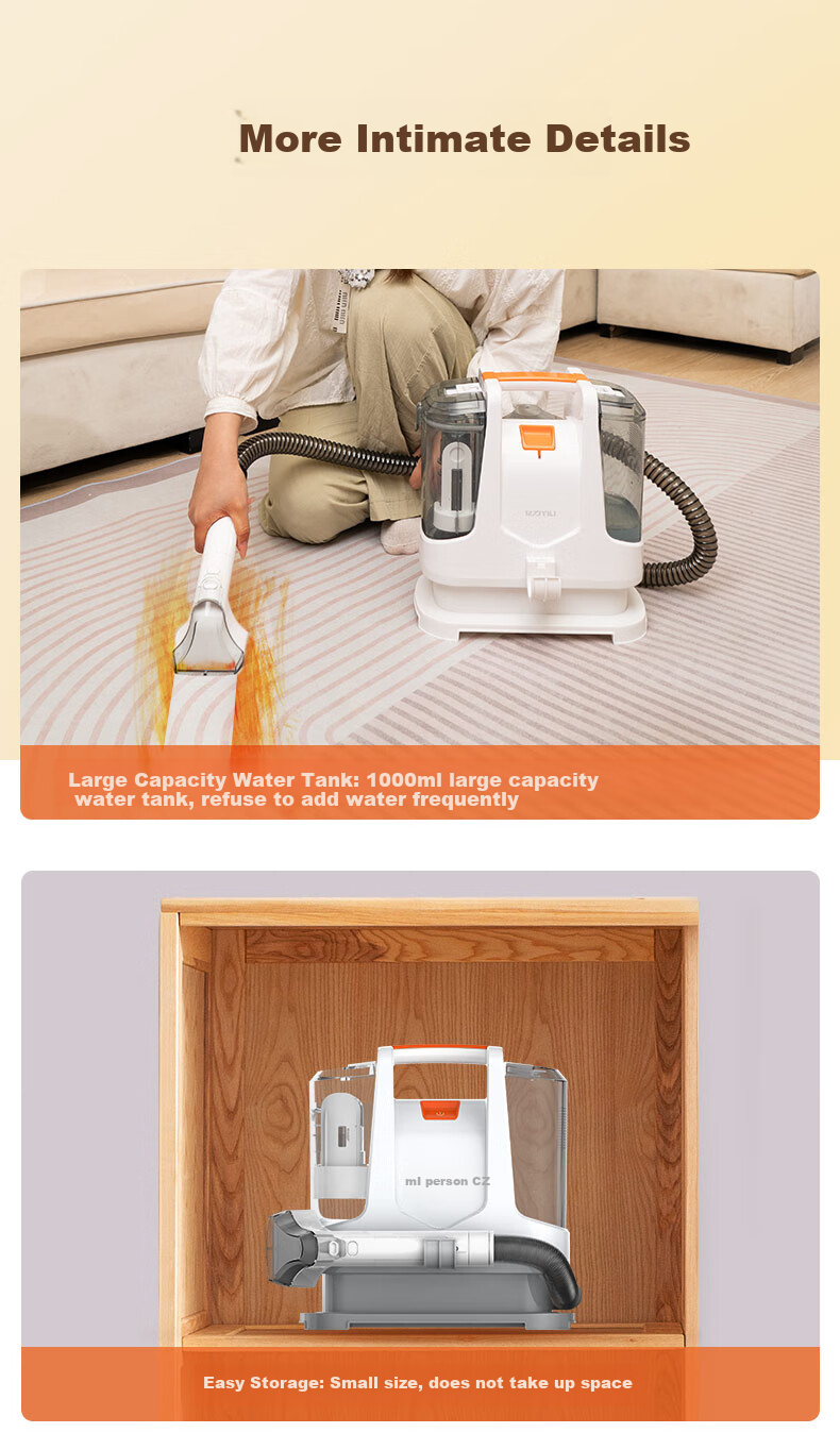Yili Brand Fabric Cleaning Machine, Multi-Functional Household Cleaner, All-Purpose Housekeeping Tool for Home Carpets, Sofas, Curtains And Mattresses, Spray-Suction Integrated Machine with Strong Suction Power 6358 13