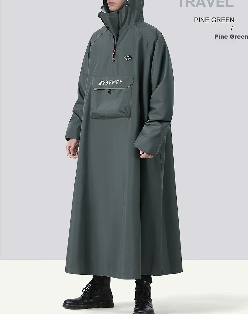 Beimei Electric Scooter Raincoat for Men And Women, Single-Person Integrated Long Full-Body Heavy Rain Protection with Detachable Rain Poncho 17