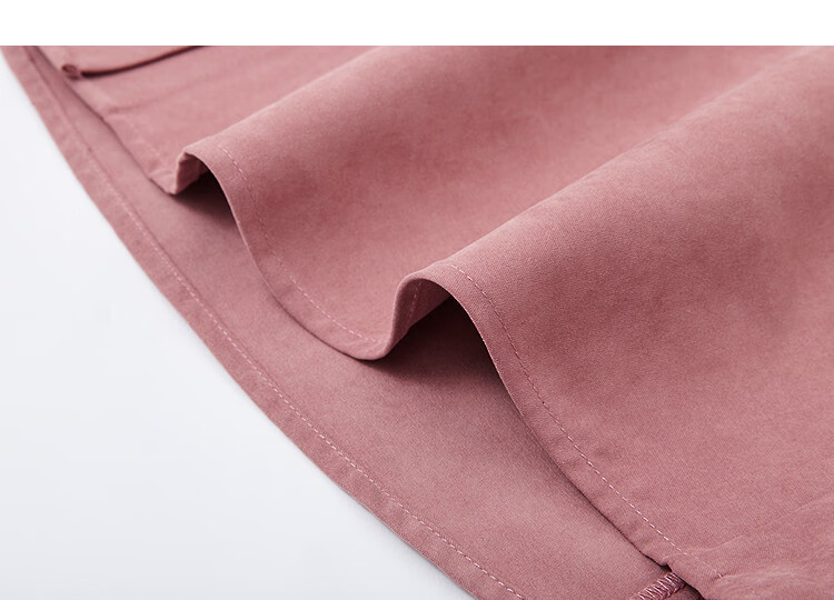 Demana Glossy Peach Skin Autumn Vintage Urban Lapel Single-Breasted Loose Elegant Shirt for Women 5