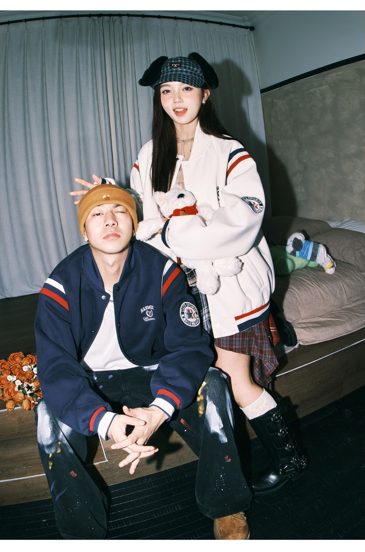 LEMANISM American Vintage Baseball Jacket Men 2025 Couple Style Trendy Cleanfit Navy Blue 2XL 11