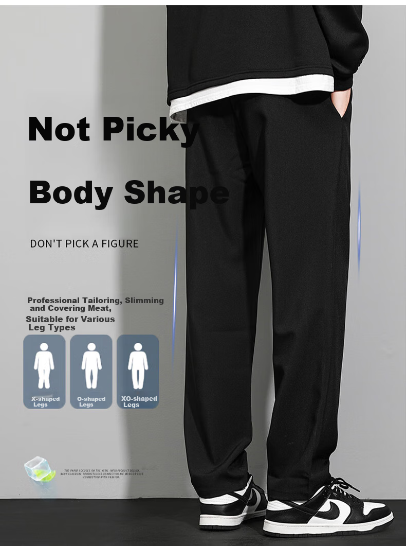 JEEP SPIRIT Men's Sweatpants, Spring And Autumn Versatile Fashionable Pants, Loose Comfortable Straight-Leg Casual Pants for Men, Black XL 2