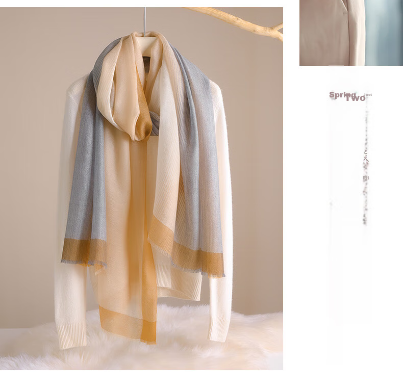 Hangsifu Pure Cashmere Scarf, Large Size Shawl, Outer Wrap Neck Scarf, Practical Gift for Mom on Holidays, Birthdays, And Mid-Autumn Festival 14