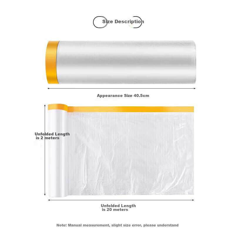 Baicaoyuan Furniture Dust Cover, Renovation Protection Film, Disposable Furniture Dust Cloth, Plastic Sheet, Plastic Film, Covering Cloth