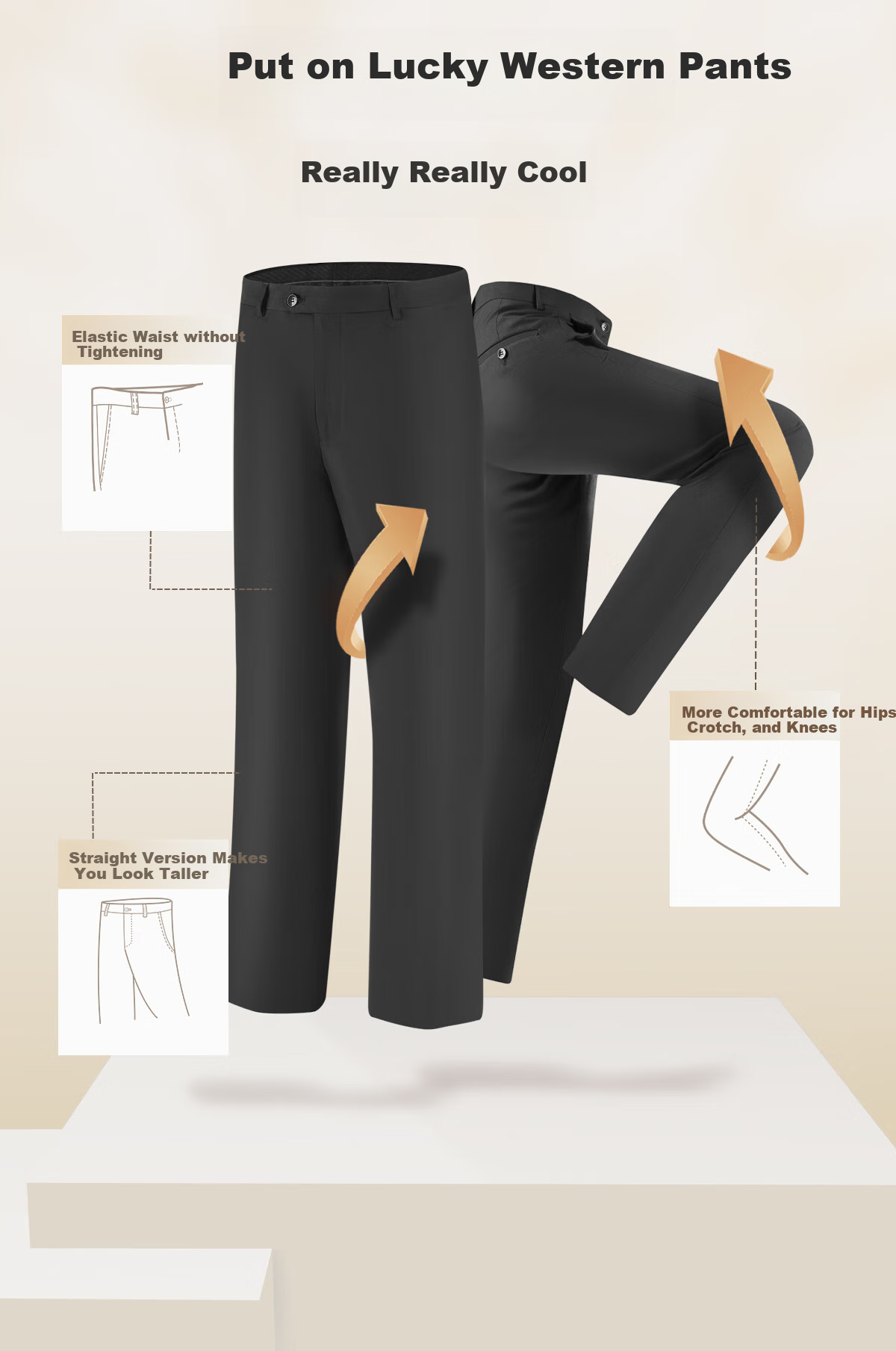 Hodo Wrinkle-Free Dress Pants for Men, Business Formal Wear, Draping Straight-Leg Professional Suit Trousers 5