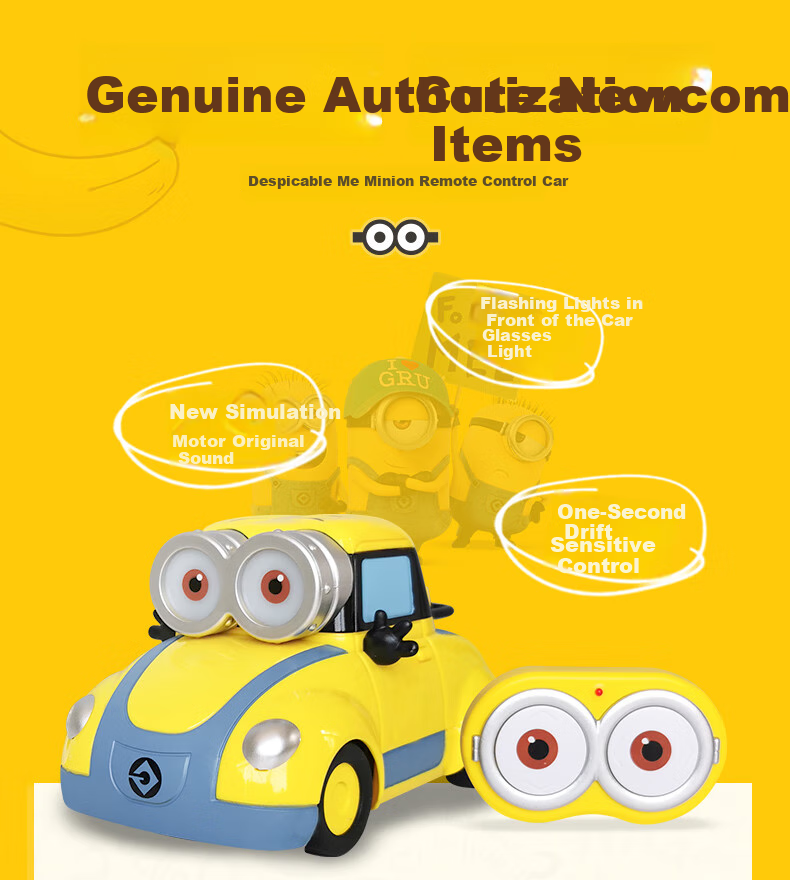 Baozuxiaomeng, Minions Movie Children's Remote Control Car Toy, Boys' Remote Control Car, Girls' Birthday Gift for Ages 3-6 5