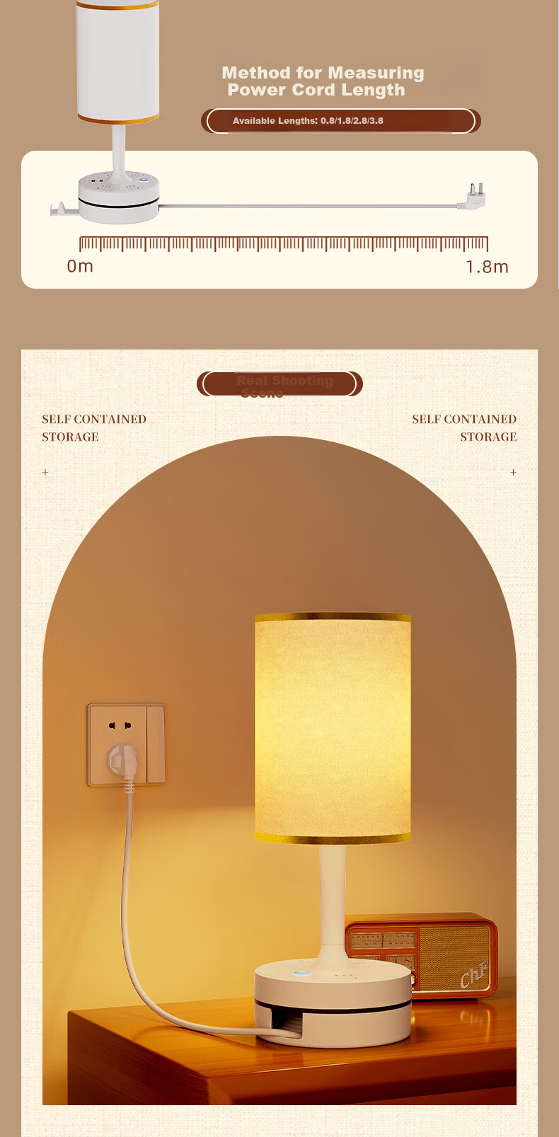 Jingqian Bedside Lamp, Bedroom Mood Light, Dorm Reading Lamp, Student And Children's Study Eye Protection Lamp with Socket Table Lamp 13