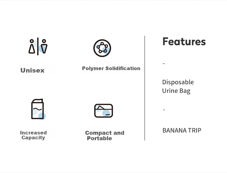 BANANA TRIP Disposable Portable Travel Urine Bag Emergency Mini Toilet for Men And Women Portable Potty Vomiting Bag 5 Pieces 2
