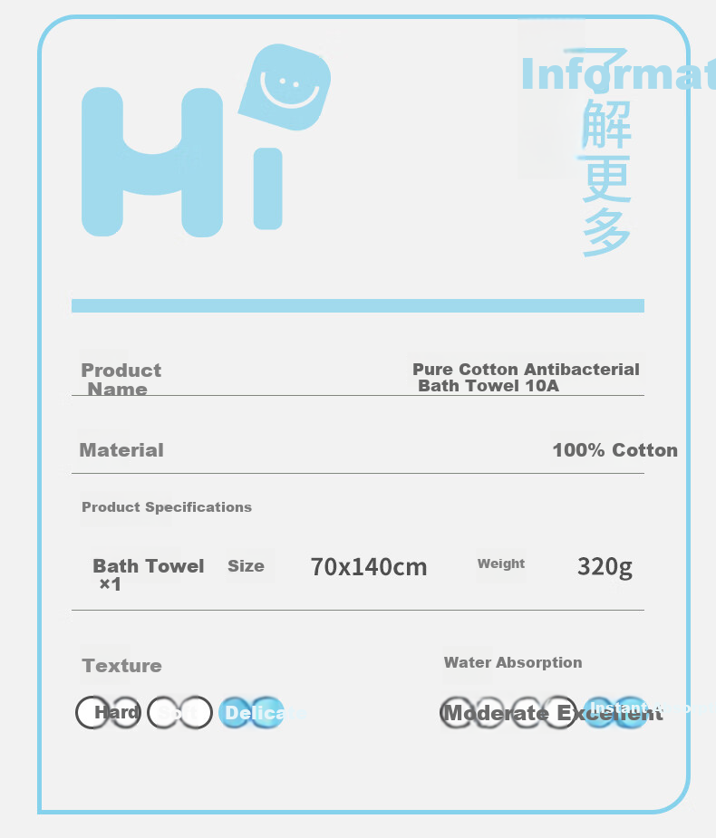 Hengyuanxiang Bath Towel, 10A Grade Antibacterial Pure Cotton Towel for Men And Women, Extra Large And Thick, Hotel-Grade Quick-Drying Non-Shedding, Single Pack 9