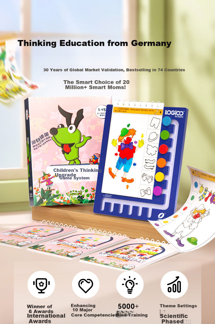 Luojigou 6-7 Years Old Simple Card Early Education Machine Toy for Boys And Girls, Kindergarten Thinking Training Children's Birthday Gift 1