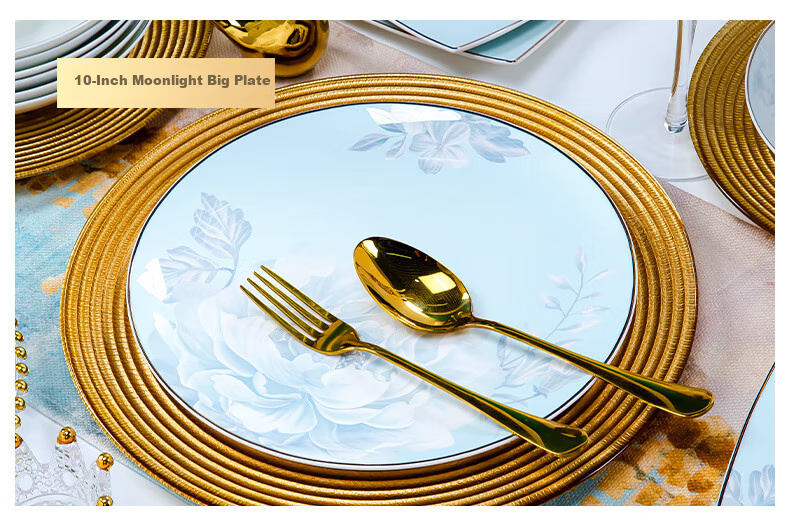 Yunzhihe Tableware Set, Dishwasher Safe, New Stylish Design, Jingdezhen Porcelain Dinnerware Set, Housewarming Gift 6
