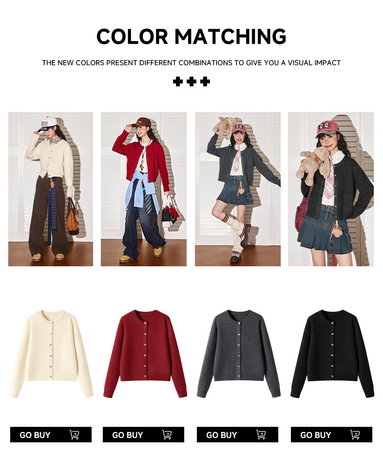 TonLion Women's Sweater Knitted Cardigan Autumn Winter New Faux Cashmere Warm Soft Short Slim Top 2
