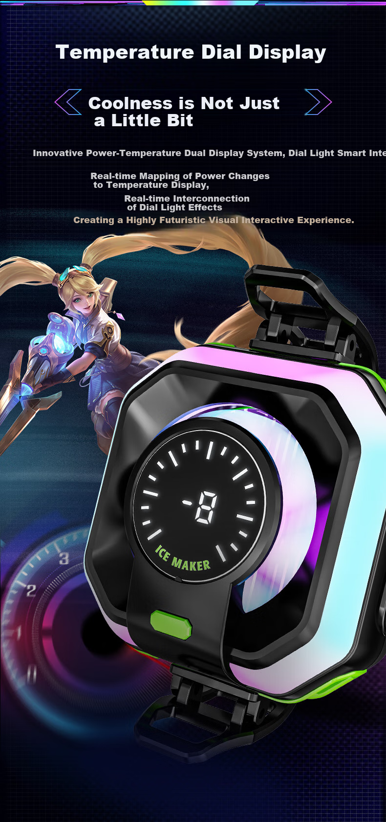 Jiaying Zengsheng Dianfeng Official Co-Branded Cooling Fan with Magnetic Back Clip And Semiconductor Cooling, Gaming Temperature Reduction Device, Suitable for Huawei, Apple, Vivo, E-Sports 2
