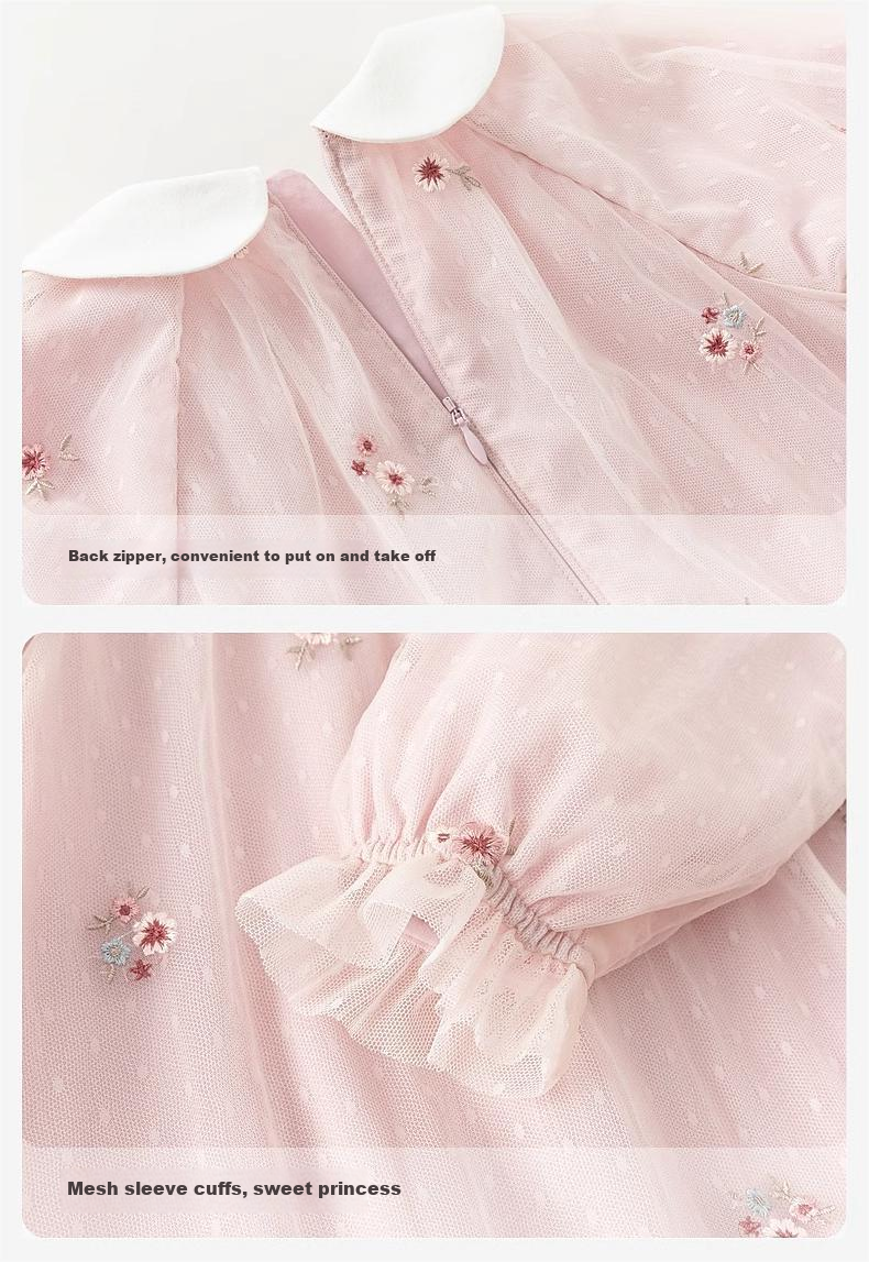 DAVE & BELLA Children's Dress Autumn Girls Stylish Tulle Princess Dress Baby Girl Skirt 4