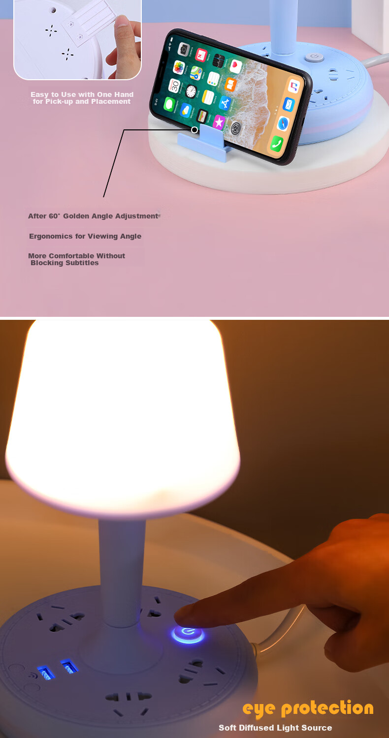 Jingqian Remote Control Bedside Lamp, Bedroom Reading Light, Small Night Light, Baby Feeding Eye Protection Lamp, Dormitory Study Socket Desk Lamp 11