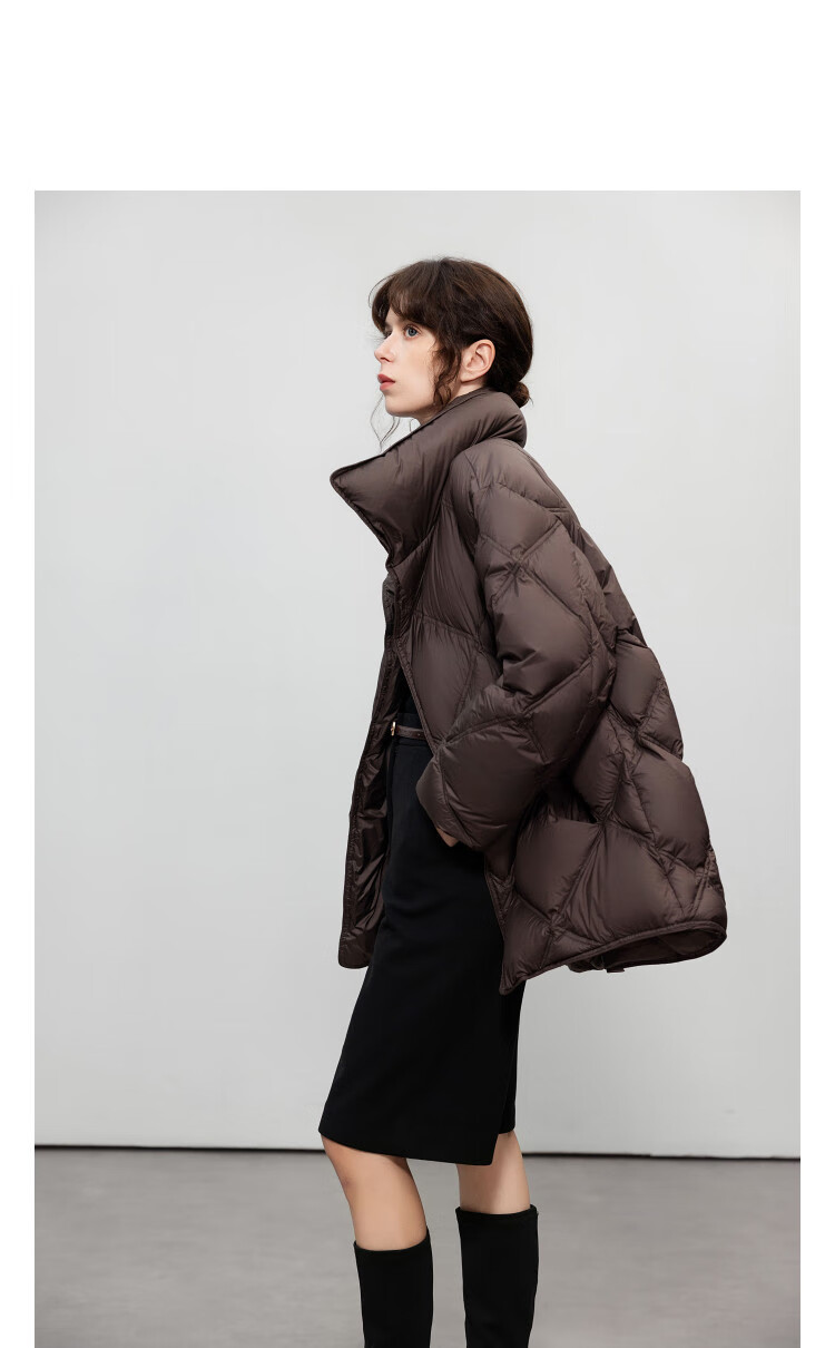 Demana [15D Puff Cloud] Winter Reversible Collar Quilted Magnetic Button Warm Women's Down Jacket 2
